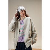 Unisex Jacket Autumn Vintage Stand Collar Jacket Loose Overalls